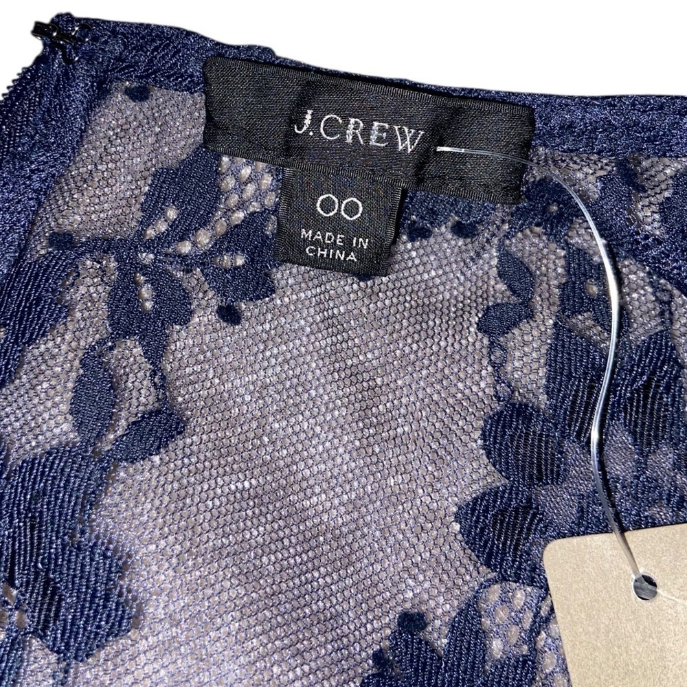 J. Crew NEW Blue Chantilly Lace Swing Dress Cocktail Wedding Guest Romantic 00 - Picture 4 of 13